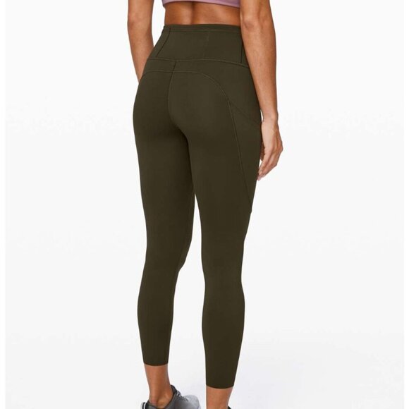 Lululemon Fast and Free Tight II 25" *Non-Reflective Nulux Dark Olive - Picture 1 of 1